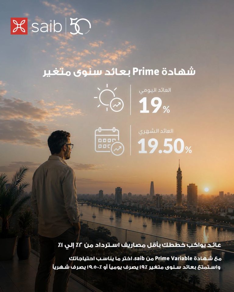 بنك saib يرفع العائد على شهادة «Prime» المتغيرة إلى عائد سنوي 19.5%  يصرف شهرياً