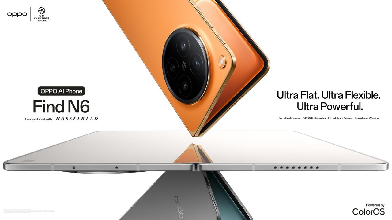 *شركة أوبو  تعلن إطلاق هاتف Find N6 المدعوم بالذكاء الاصطناعي* *أول هاتف قابل للطي في العالم بشاشة مسطحة وآداء فائق*